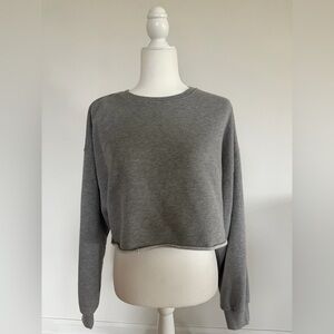 Forever 21 Gray Cropped Sweatshirt Size Large